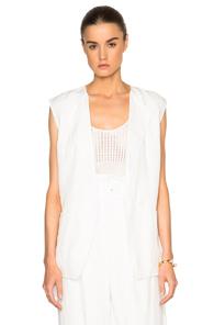 Tibi Linen Vest In White