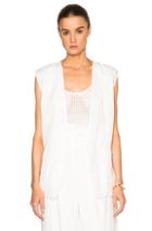 Tibi Linen Vest In White