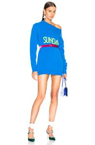 Alberta Ferretti Sunday Crewneck Sweater In Blue