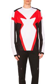 Neil Barrett Motocross Long Sleeve Tee In White,red
