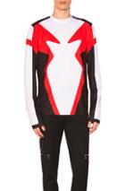 Neil Barrett Motocross Long Sleeve Tee In White,red