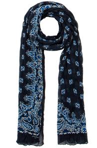 Saint Laurent Pleated Bandana Scarf In Black