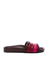 Isabel Marant Leather Hellea Slides In Red