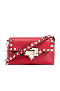 Valentino Rockstud Mini Crossbody Bag In Red