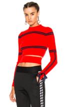 Fendi Cropped Cut Out Sweater In Red