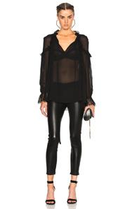 Roberto Cavalli Georgette Blouse In Black