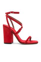Alumnae Strappy Ankle Wrap Sandals In Red