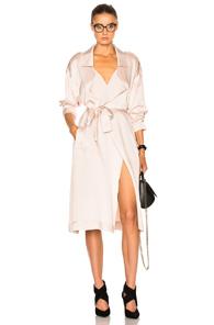 Marissa Webb Corey Satin Crepe Overcoat In Neutrals