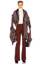 Burberry Prorsum Knit Blanket Cape In Brown,red,geometric Print