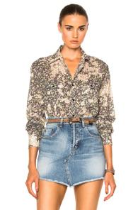 Saint Laurent Oversized 70's Shirt In Floral,green