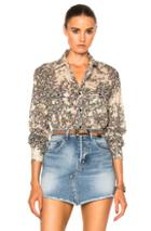 Saint Laurent Oversized 70's Shirt In Floral,green