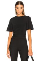 Brandon Maxwell Cowl Neck Drape Back Blouse In Black