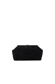Mansur Gavriel Suede Volume Clutch In Black