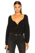 Frame Tie Up Peasant Top In Black