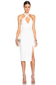 Nicholas Diamond Cut Out Dress In White