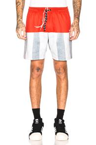 Adidas By Alexander Wang Photocopy Shorts In Gray,stripes,red,white
