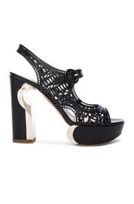 Nicholas Kirkwood Leather Mary Jane Eyelet Heels In Black