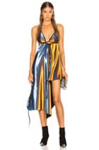 Maison Margiela Asymmetric Wrap Dress In Blue,orange,metallic