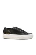 Common Projects Leather Low Tournament Super Sneakers In Black