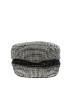 Maison Michel New Abby Wool Cashmere Dogtooth Hat In Black,plaid