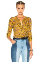 Isabel Marant Etoile Boden Printed Chiffon Silk Top In Yellow,floral