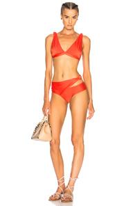Adriana Degreas Solid Knot Bikini In Orange