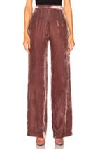 Theperfext Alex High Waisted Velvet Pants In Pink