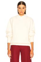 Victoria Beckham Alpaca Sweater With Elbow Patches In White