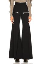 Chloe High Rise Zip Detail Flared Pants In Black