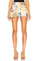 Marques ' Almeida Half Frill Mini Skirt In Green,floral,neutrals