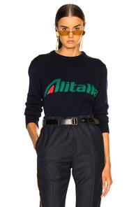 Alberta Ferretti X Alitalia For Fwrd Logo Sweater In Blue