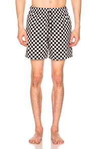 Amiri Check Trunks In Black,white,checkered & Plaid