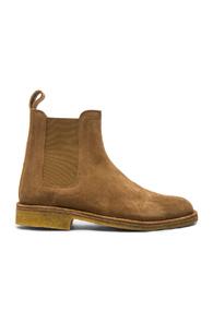 Bottega Veneta Suede Chelsea Boots In Brown
