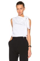 Victoria Beckham Heavy Matte Satin Sleeveless Tie Blouse In White