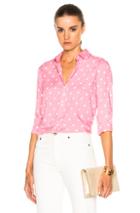 Saint Laurent Polka Classic Blouse In Abstract,pink