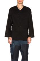 Yohji Yamamoto Collarless Shirt In Black
