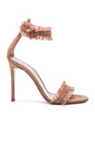 Gianvito Rossi Suede & Satin Heels In Pink