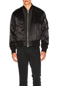 Maison Margiela Nylon Satin Bomber Jacket In Black