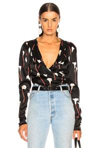 Caroline Constas Berdine Blouse In Black,floral