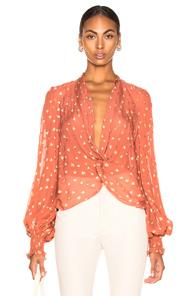 Caroline Constas Bette Blouse In Metallic,pink,stars
