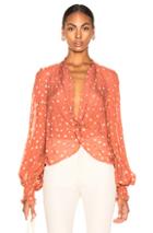 Caroline Constas Bette Blouse In Metallic,pink,stars