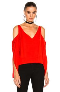 Frankie Open Shoulder Top In Red