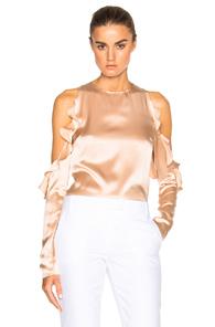 Cushnie Et Ochs Cut Out Shoulder Top In Neutrals
