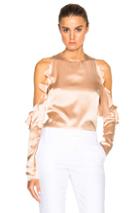 Cushnie Et Ochs Cut Out Shoulder Top In Neutrals