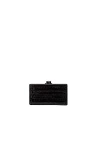Edie Parker Jean Croc Tail Panel Clutch In Animal Print,black