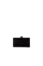 Edie Parker Jean Croc Tail Panel Clutch In Animal Print,black