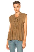 Isabel Marant Etoile Kenny City Flou Top In Green