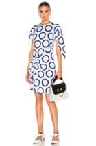 J.w. Anderson Single Knot Tee Dress In Blue,geometric,white