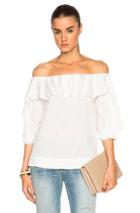 L'agence Monroe Ruffle Top In White