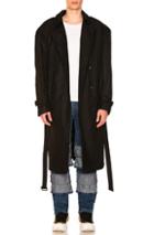 Y Project Double Breasted Trench Coat In Black